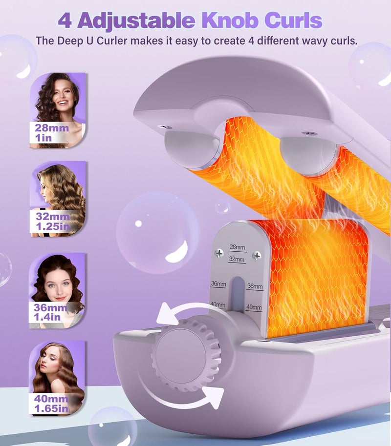 Casavok Hair Crimpers and Wavers with Cool Airflow Styling, Beach Waver Curling Iron with 4 Adjustable Curl, Anti-Scald Crimper Hair Tool for Women, 8s Smart Timer, Fast Heating, 100 Million Ions, LCD - Image 3